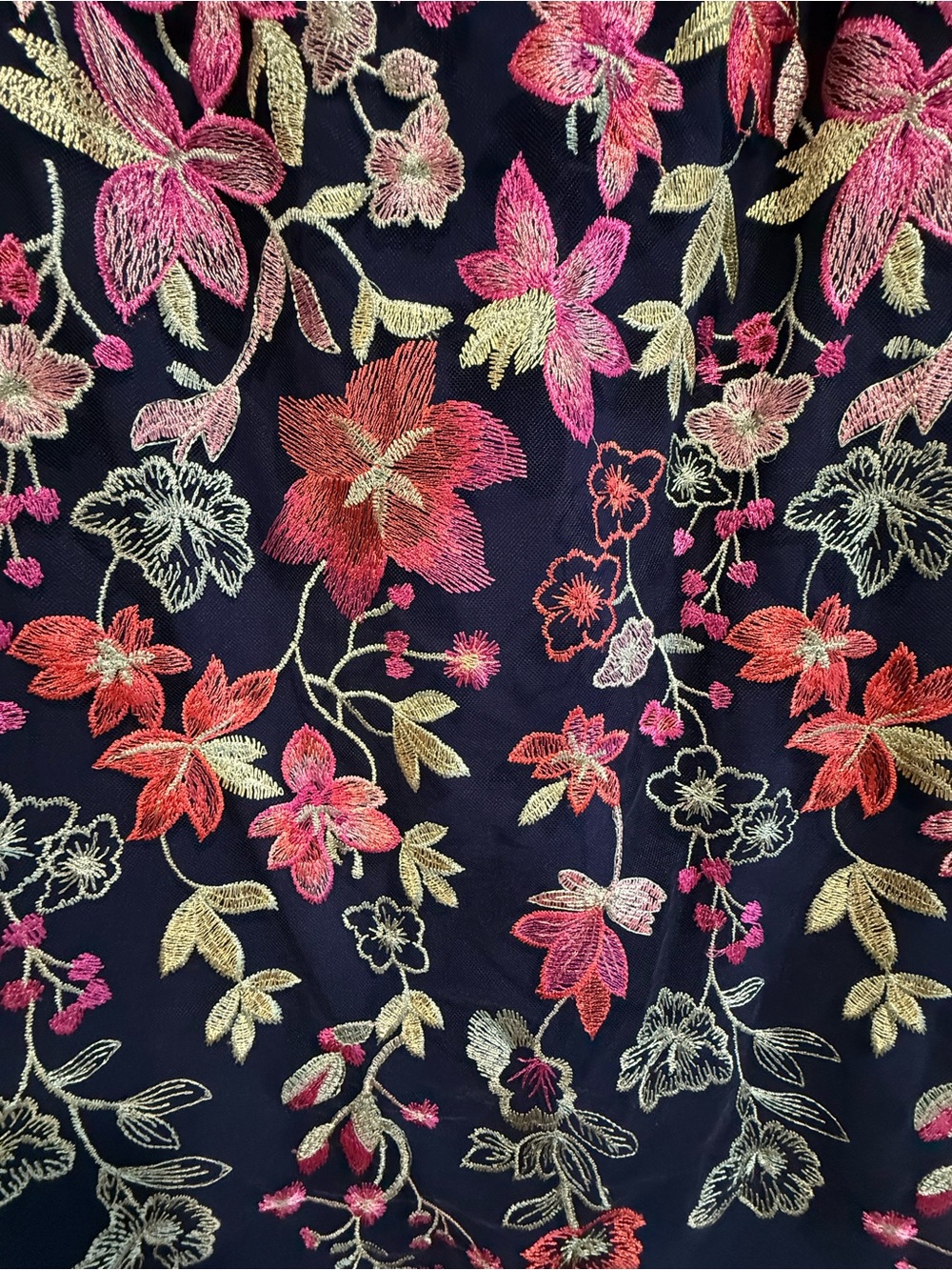 EUC Jessica Howard Navy Floral Embroidered Short Sleeve Dress - Picture 3 of 8